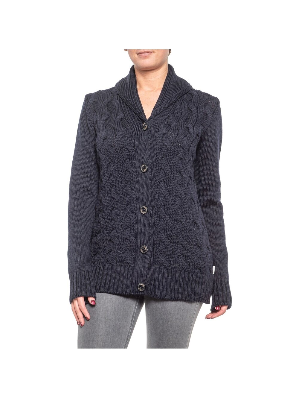 Women's Peregrine 100% Merino Wool Corden Shawl Cardigan Sweater Size S/M
